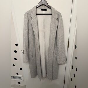 Forever 21+ Light Gray Open-Front Long Cardigan Plus Size